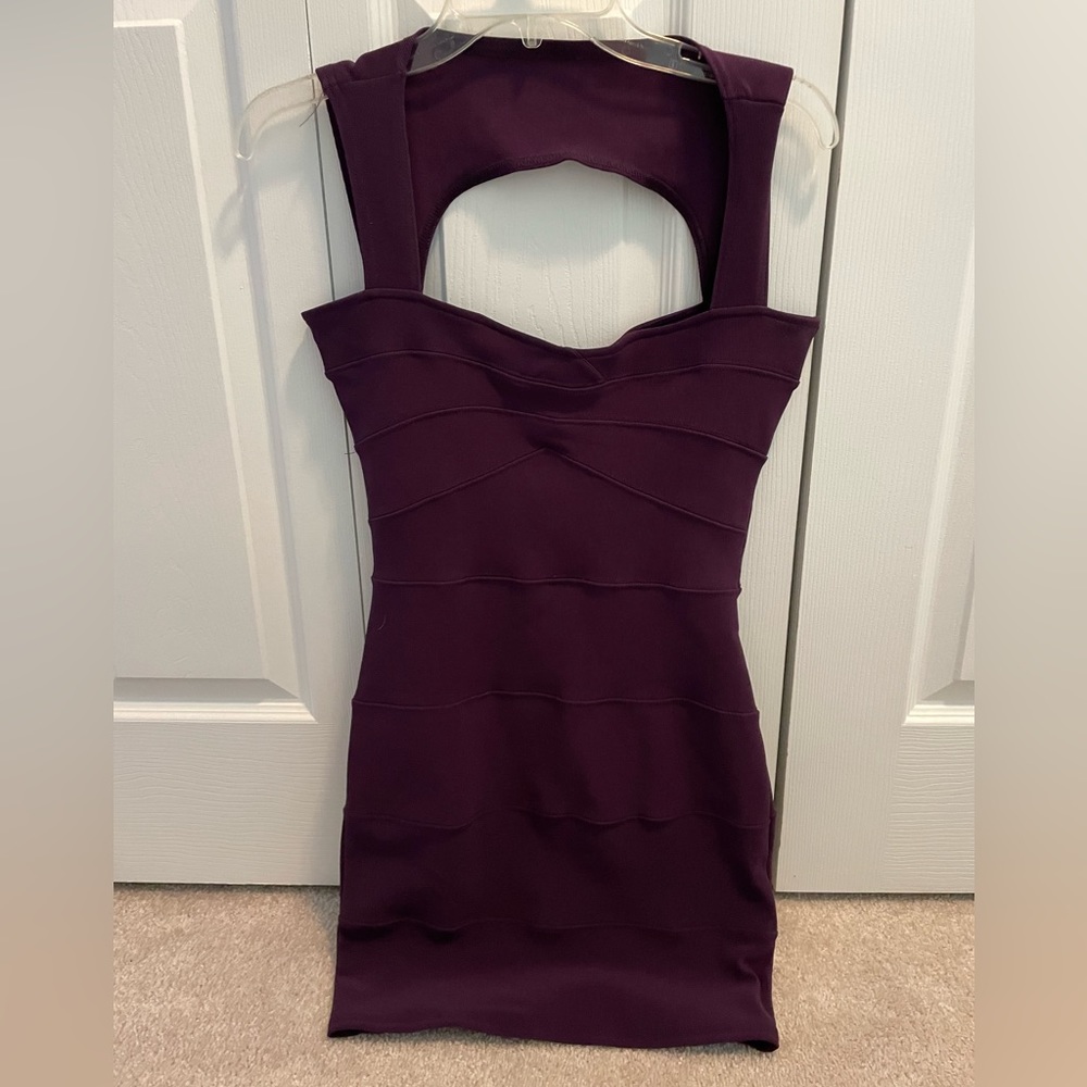 Boohoo purple bandage dress